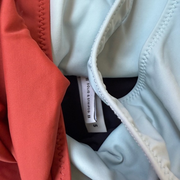 SOLID & STRIPED Red and Light Blue Swimsuit - Picture 3 of 3